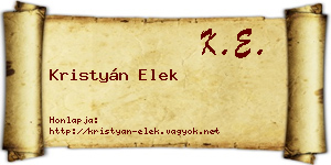 Kristyán Elek névjegykártya