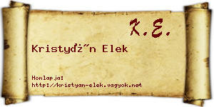 Kristyán Elek névjegykártya