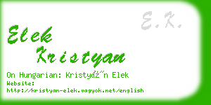 elek kristyan business card